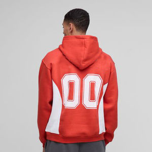 Sweat à capuche patchwork à blocs de couleurs bicolores pour hommes de haute qualité - Product Image 4