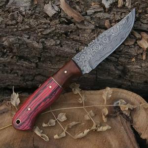 Couteau de chasse Skinner personnalisable en acier damas de qualité supérieure avec poignée en bois confortable supportée par l'OEM - Product Image 3
