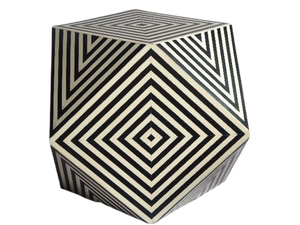 Taburete geométrico de mosaico de hueso de búhos para interiores, mobiliario para el hogar, también disponible en otros mosaicos, hecho a mano - Product Image 6