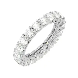 Haute qualité pur solide 18k or diamant naturel simple rangée diamant bague d'éternité mariage fiançailles bijoux pour femmes bijoux - Product Image 3