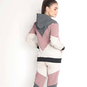 Conjunto deportivo de dos piezas con cremallera y logotipo personalizado para mujer, chaqueta transpirable con cremallera completa, pantalones elásticos de cintura alta para correr para invierno - Product Image 4