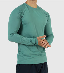 2025 camisa de protección contra sarpullidos de compresión con logotipo personalizado para adultos tela de poliéster de alta calidad mangas largas de moda por encargo - Product Image 5