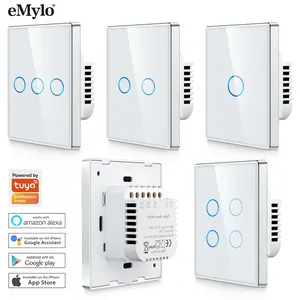 Commutateur tactile domestique intelligent eMylo Zigbee/Wifi 240V, commutateurs intelligents tactiles, interrupteur tactile mural intelligent Wifi