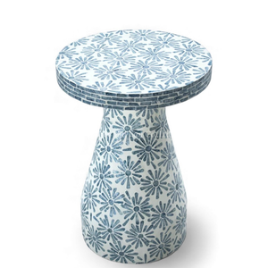 โต๊ะกาแฟโมเดิร์นลายเปลือกหอยมุก งานฝีมือฝังเปลือกหอยตกแต่ง พร้อมปรับขนาดได้สำหรับพื้นที่นั่งเล่น - Product Image 3