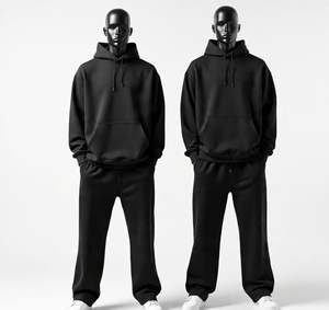 Ensemble survêtement personnalisé en deux pièces, pantalon large et sweat-shirt à capuche, sweat-shirt surdimensionné personnalisé, fabricant de survêtement pour hommes - Product Image 3