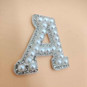 Diy Pearl Rhinestone Words Iron on Letter Patches Pearl Alphabet Letter Patch for <b>Hat</b> - Product Image 6