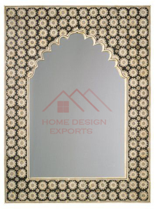 Espejos de pared con incrustaciones de hueso y madera tallados a mano de diseño clásico - Product Image 6