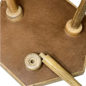 Mughalcrafts โต๊ะข้างไม้แข็งดีไซน์ทันสมัยทำด้วยมือพร้อมตัวฝังลายทางสำหรับห้องนั่งเล่นเฟอร์นิเจอร์บ้าน - Product Image 5