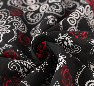 OEM 2025 Wholesale In-Stock Custom Ethnic Bandanas Printed Black Cotton <b>Silk</b> Polyester Bandana <b>Scarf</b> with Logo - Product Image 4