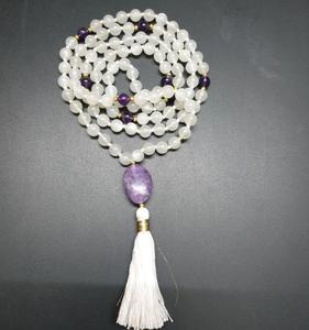 Collar de piedra lunar hecho a mano estilo bohemio 108, collar de piedra lunar para Yoga, joyería de piedras preciosas largas para regalos o fiestas - Product Image 5