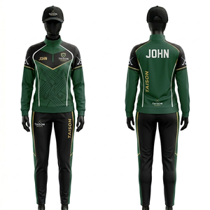 Chándal de Entrenamiento de Hockey sobre Césped para Mujer, 280GSM, Poliéster Transpirable Interlock, Diseño de Paneles Verde, Negro y Dorado, Logotipo Personalizado con Termotransferencia - Product Image 5