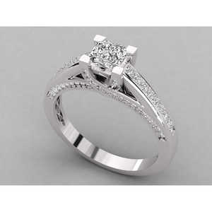 Anillo Solitario de Oro de 14K para Mujer con Diamante Cultivado en Laboratorio - Product Image 3