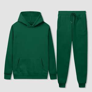 Sudadera con capucha y pantalones de color sólido para hombre, conjunto de dos piezas, chándal deportivo informal de otoño e invierno, talla de moda - Product Image 1