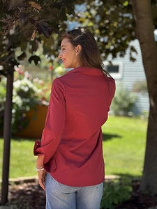 Chemisiers professionnels élégants pour femmes, en polyester/coton, infroissables, écologiques, couleur et logo personnalisables - Product Image 6