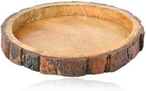 Plateaux de table de Noël en bois de manguier avec finition blanche et forme ronde à vendre de l'Inde - Product Image 4