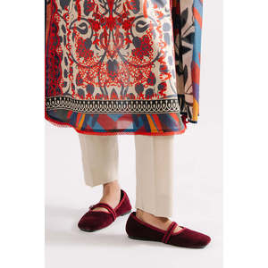 Ensemble 3 pièces en mousseline imprimée avec dupatta brodé, respirant et tendance pour les fêtes de jour - CL-62143 Taille XS, ODM disponible - Product Image 1