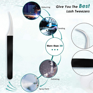 Ensemble de pinces à épiler en acier inoxydable Pointe pointue Nouveaux outils pour extensions de cils volumineux - Product Image 6