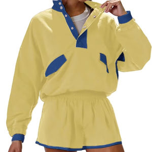 Custom Two Piece <b>Short</b> Sweatpants Set Women Sweatshirt <b>Short</b> Set Jogger 2 Two Piece <b>Shorts</b> Pant Set Sweat <b>Suit</b> Women - Product Image 2