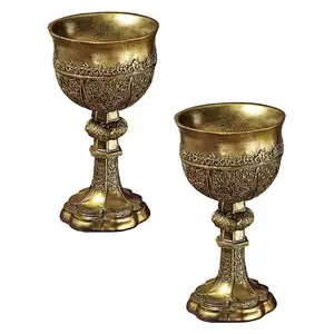 欧洲天主教堂流行配件古董奢华黄铜圣杯复古风格现代昂贵水杯