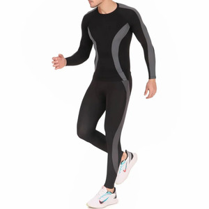 Ensemble de compression de sport pour hommes en gros personnalisé, ensemble de vêtements de sport respirant à séchage rapide, sans couture, pour le yoga, ensemble de rashguard - Product Image 1