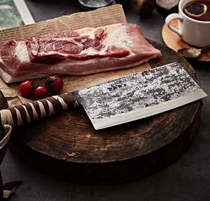 Couteau à découper artisanal en acier inoxydable personnalisé avec manche en cuir, design ambidextre, lame de 7 pouces pour la cuisine et la chasse - Product Image 5