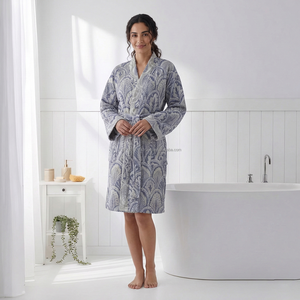 Bata de Baño Tejida 100% Algodón para Mujer y Hombre, Transpirable, de Secado Rápido, Larga, para Verano/Primavera, Hecha en Turquía - Product Image 6