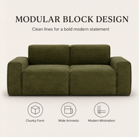 Canapé modulaire combinable en tissu velours côtelé, sectionnel, doux et confortable, pour salon, chambre à coucher, chambre d'amis