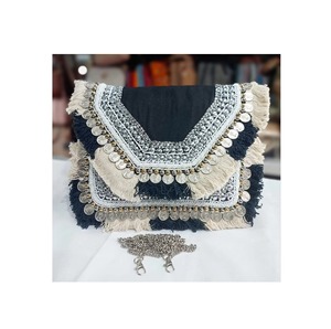 Sacs de pochette en toile de jute pour femmes avec poignée en chaîne Forme de taille personnalisée Sac fourre-tout en toile fait main de haute qualité Usage quotidien - Product Image 1