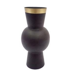 Florero de Metal de hierro para decoración del hogar único interior negro con acabado de lavado de latón estilo clásico para bodas - Product Image 2