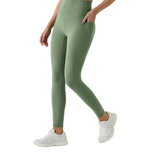 <b>Womens</b> Summer Knitted <b>Leggings</b> Yoga Wear Organic Cotton Bamboo Fiber Breathable Comfortable Mid Waist Bulk - Product Image 1