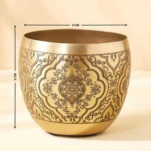 Portavelas de Metal de Lujo al por Mayor, Recipiente para Velas de Té, Jarra con Forma de Campana Curva y Faroles Decorativos, Jarra para Velas con Relieve - Product Image 4