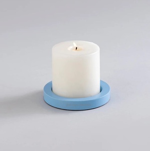 Bougeoirs ronds en métal bleu ciel de vente chaude pour la maison et les décorations de lumières de table de fête de Noël de mariage - Product Image 3