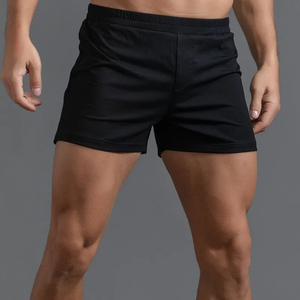Pantalones cortos de gimnasio de verano de poliéster de alta calidad para hombre, pantalones cortos sólidos de secado rápido transpirables con cintura elástica y bolsillos para correr - Product Image 2
