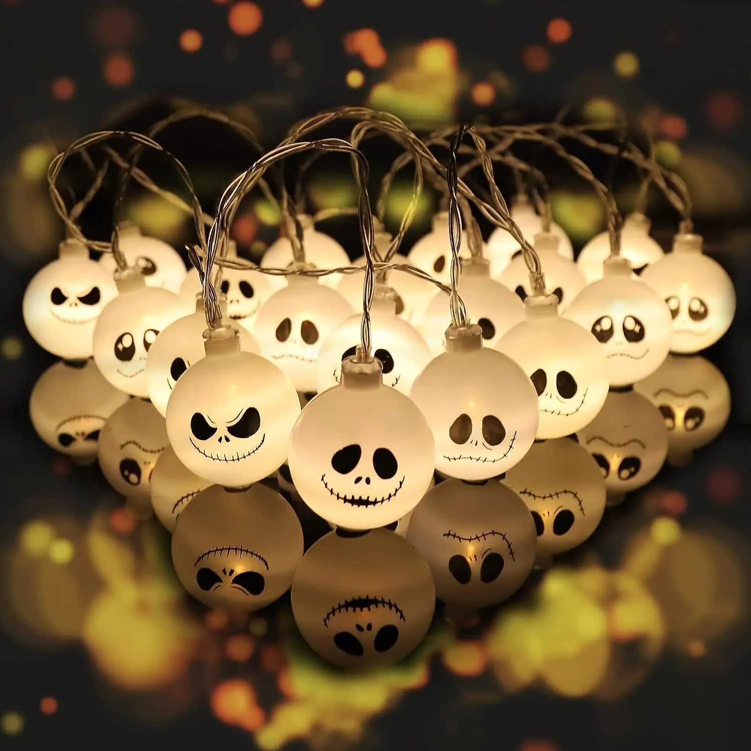 Nightmare Halloween LED String Lights Outdoor Decorations Battery Operated Halloween Lights