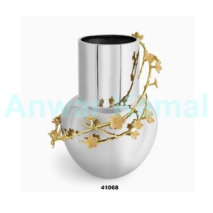 Gran oferta de jarrones de flores de Metal dorado martillado, maceta decorativa para el hogar, mesa de comedor, decoración de oficina y boda - Product Image 3