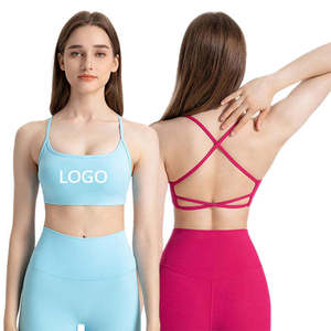 Conjunto de Yoga de 2 Piezas, de Alta Sujeción, Secado Rápido, Spandex/Nylon, Color Sólido, Bra Deportivo y Leggings para Gimnasio - Product Image 3
