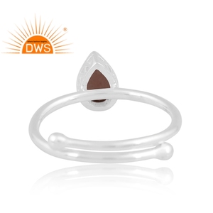 แหวนควอทซ์สโมควอทซ์สโมคกี้สีเงินสเตอร์ลิงธรรมชาติแบบเรียงซ้อนได้ทันสมัยออกแบบได้ตามต้องการผู้ผลิตเครื่องประดับตามต้องการ - Product Image 4