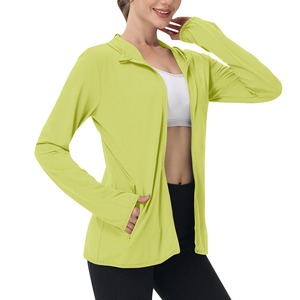 Haut de yoga personnalisé en spandex respirant, nylon et polyester, grande taille, vestes de fitness pour femmes, vêtements de sport légers de qualité supérieure, demi-zip - Product Image 3