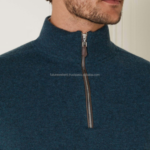 Jersey de hombre caliente Ropa de calle Media cremallera Manga larga de alta calidad Logotipo personalizado Color Manga larga Sudadera con capucha para hombre - Product Image 5