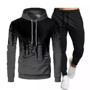 Nuevo Conjunto Deportivo de Dos Piezas para Hombre, Sudadera con Capucha de Manga Larga de Color Sólido, Conjunto de Jogging 3D, Chándal Liso - Product Image 1