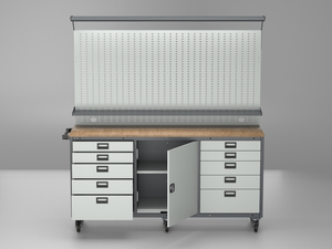 Heavy Duty Garage Workbench Tool <b>Cabinet</b> Pegboard Tool Organizer Workstation Manufacturer Workbench / Tool <b>Cabinet</b> / Tool Chest - Product Image 3