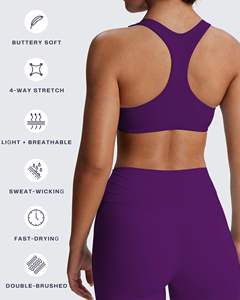 Transpirable Ecológico Secado rápido A prueba de viento Poliéster Spandex Soporte alto Espalda cruzada Deportes Strappy Back Bra Mujeres Sujetador deportivo - Product Image 5