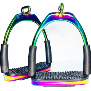 Étriers de sécurité brillants arc-en-ciel solides décalés Protection de la cheville antidérapante flexible pour cheval chien équitation Instrument vétérinaire - Product Image 1