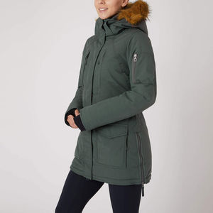Veste de parka de sport longue pour femmes tissu respirant imprimé et confortable hiver style zippé prix bon marché pour l'équitation - Product Image 2