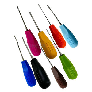 Elevador de extracción de dientes dentales, juego de selección de raíz con mango de plástico, elevador de luxación codificado por colores, paquete de 8 instrumentos médicos - Product Image 6