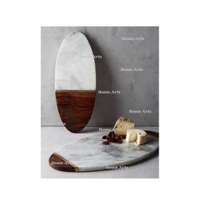 Planche à fromage de forme ovale de taille personnalisée Planche à découper en marbre et bois pour hôtel et restaurant - Product Image 1