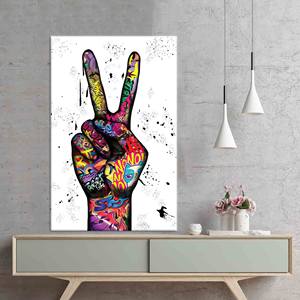 Art graffiti avec symbole de la paix : Décoration murale personnalisée sur toile imprimée, TOILE ENROBÉE - Product Image 1