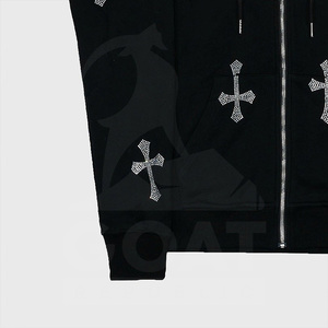 Sudadera con Capucha Personalizada de Estilo Urbano con Pedrería para Hombre, Invierno, Felpa Gruesa, 100% Algodón, Alta Calidad - Product Image 5