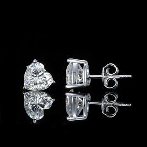 Superior Quality Moissanite Diamond <b>Earrings</b> with Stylish <b>Heart</b> Shape Sparkling Stones Perfect for Fashion Party and Wedding Use - Product Image 3
