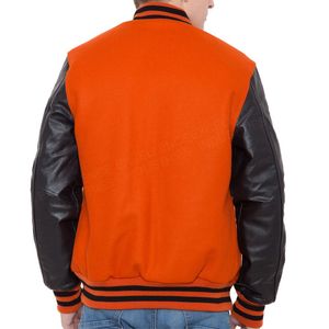 Blouson universitaire en cuir personnalisable pour homme, qualité supérieure, manches style Letterman, design bomber de baseball vierge, vente en gros - Product Image 4
